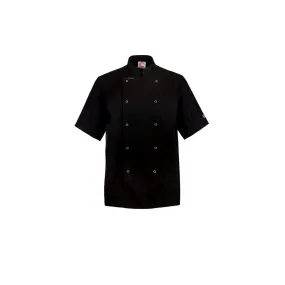 Chefs Jacket Black Short Sleeve Press Studs