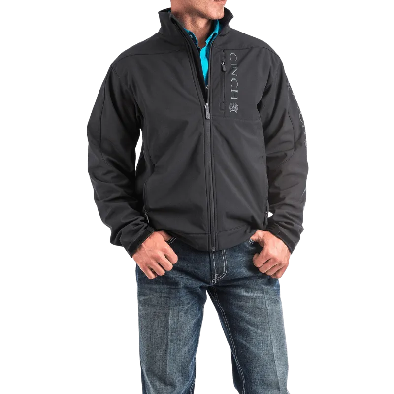 Cinch Men's Black Solid Bonded Softshell Jacket MWJ1009000