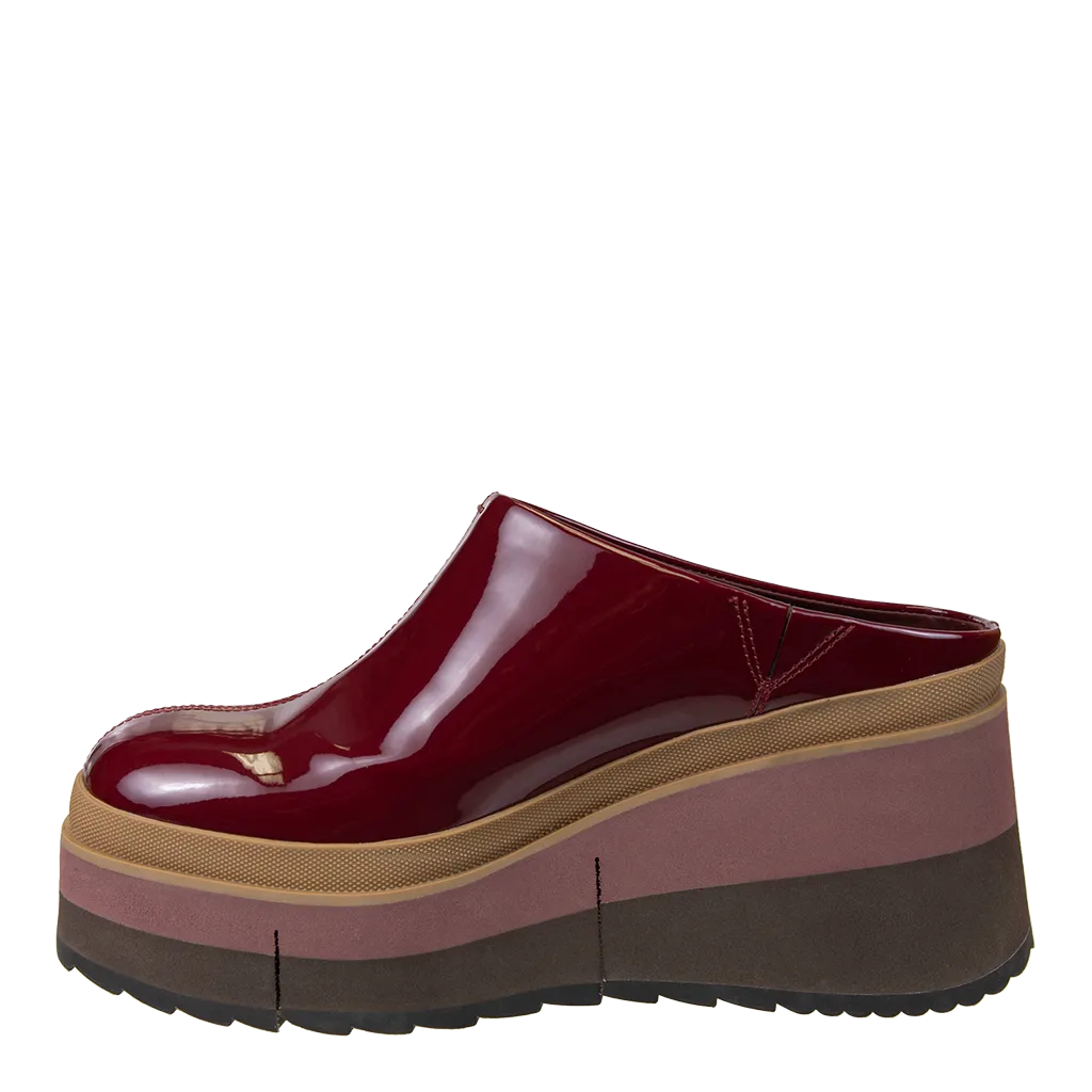 COACH in DEEP RED Platform Clogs