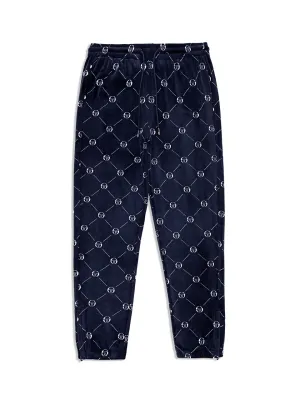 Cosimo Velour Track Pant- Maritime Blue