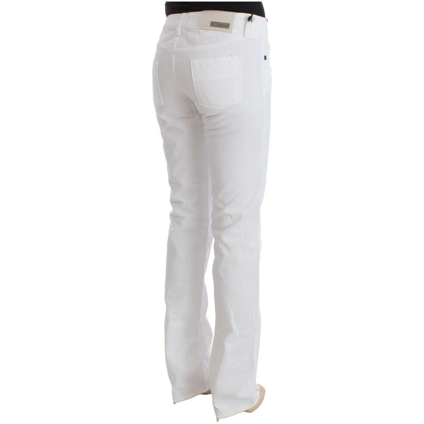 Costume National Chic Slim Fit White Cotton Jeans