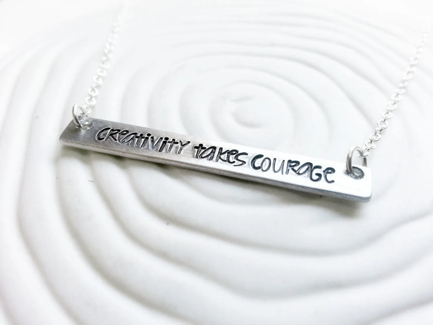 Creativity Takes Courage | ID Bar Necklace | Choose Your Text