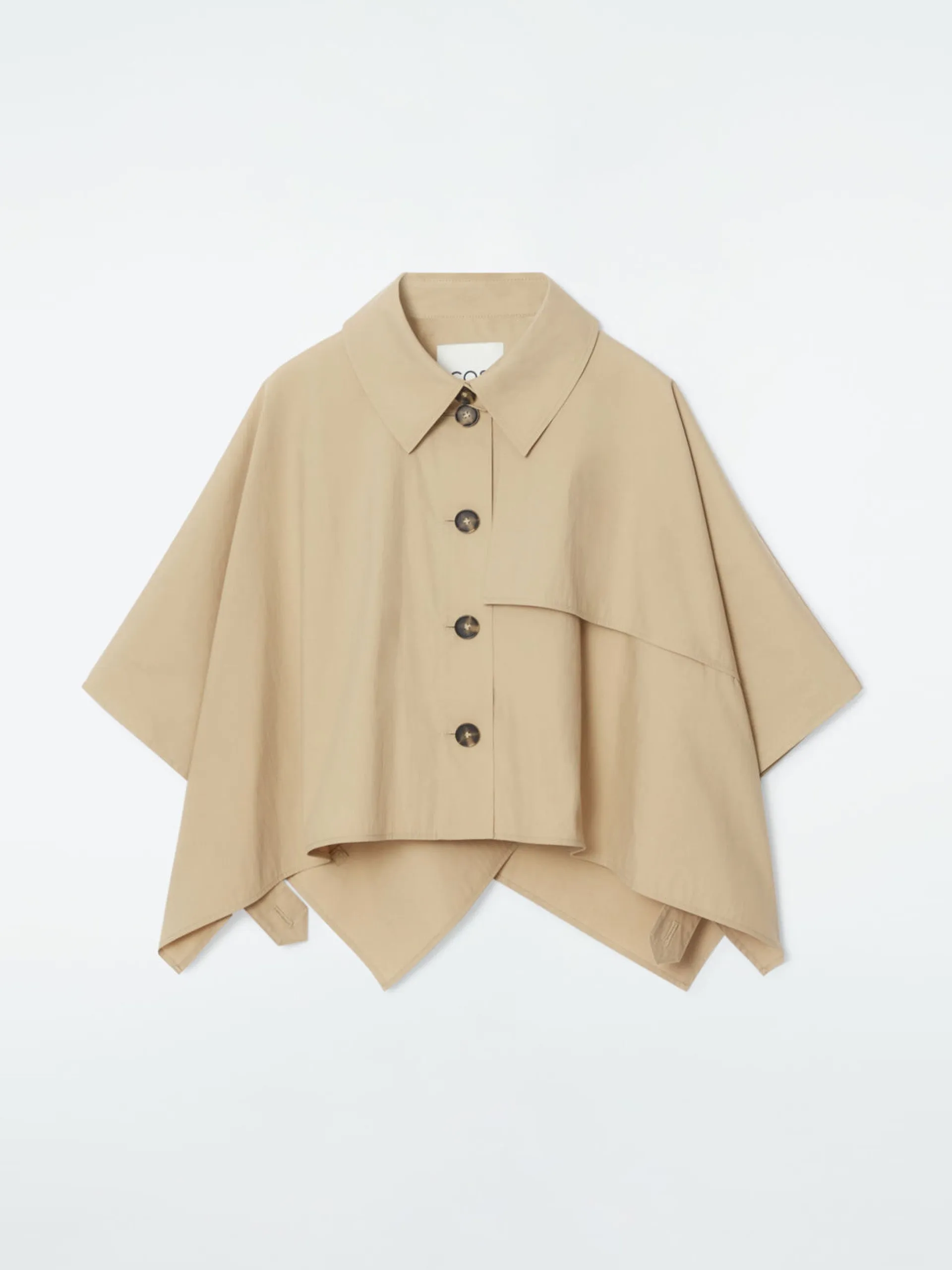 Cropped trench coat cape