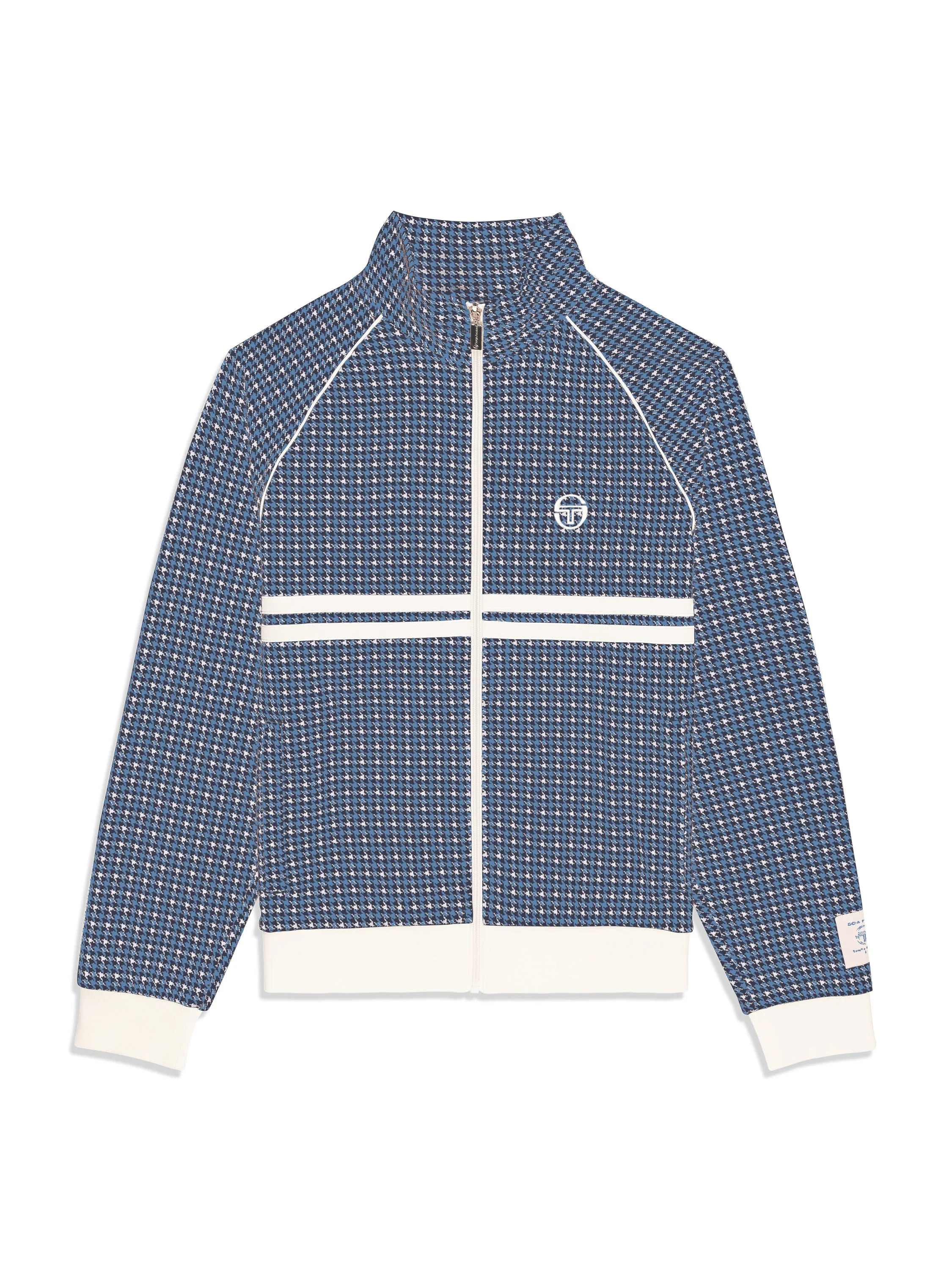 Dallas Houndstooth Track Jacket- Maritime Blue