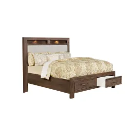 Darcy Queen Storage Bed with Upholstered Headboard & LED Lights