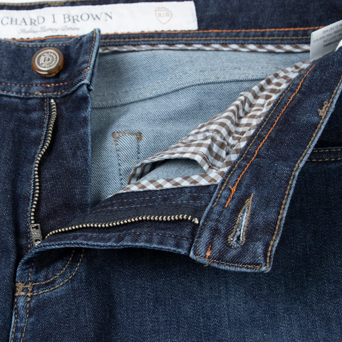 Dark Blue Wash Denim 'Milano' Regular Fit Jeans