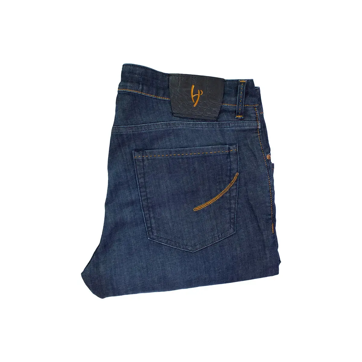 Dark Blue Wash Orvieto Fit Stretch Jeans