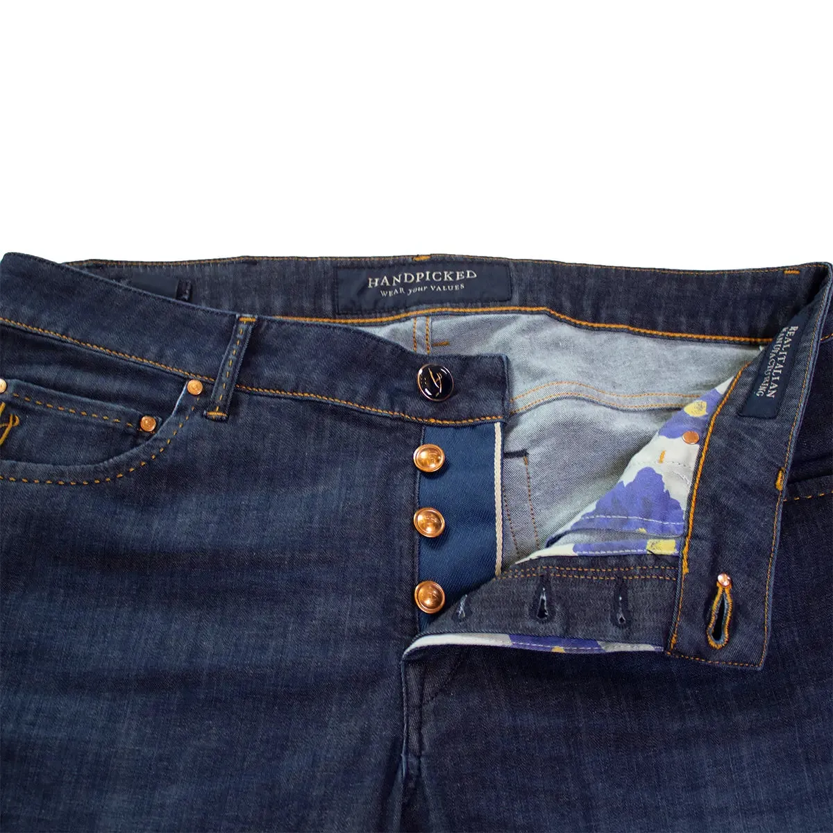 Dark Blue Wash Orvieto Fit Stretch Jeans