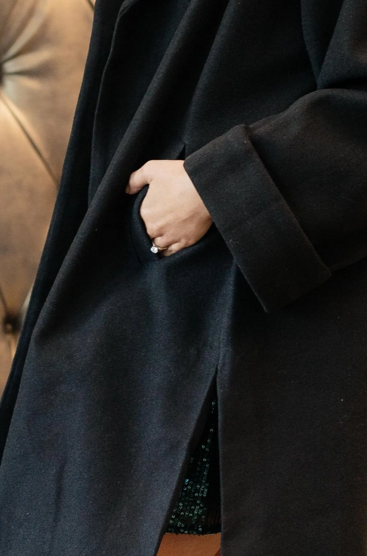 Deconstructed Oversized Trench Coat in Classic Black