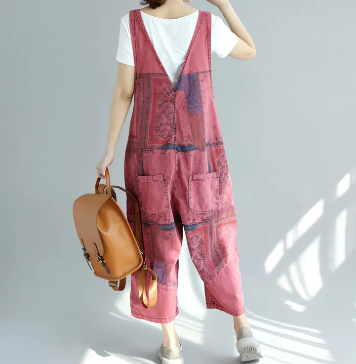 Denim Loose Casual Summer Denim Overall Loose Women Jumpsuits CNHK07163