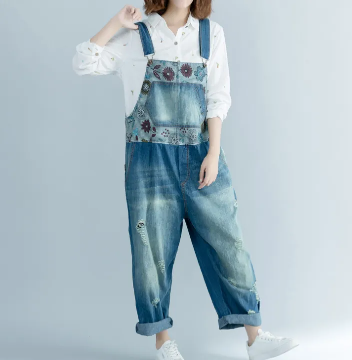 Denim Summer Denim Overall Loose Women Jumpsuits CNHK08025