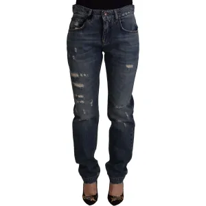 Dolce & Gabbana Chic Boyfriend Cut Mid Waist Denim Jeans