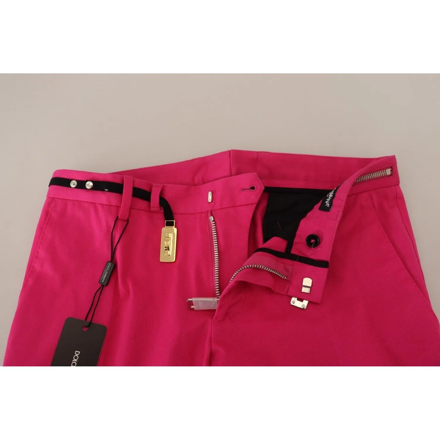 Dolce & Gabbana Chic Pink Cotton Blend Trousers