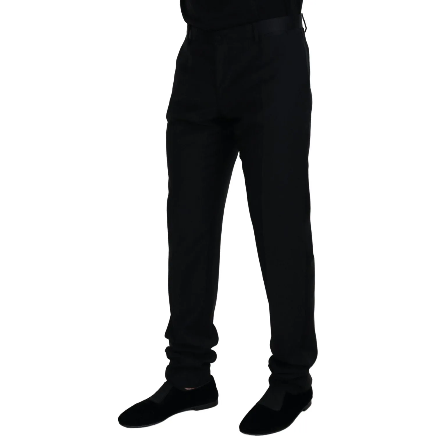 Dolce & Gabbana Elegant Black Virgin Wool Blend Trousers