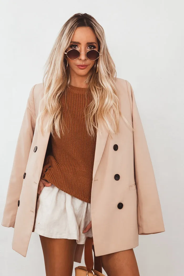 Double-Breasted Short Trench Coat