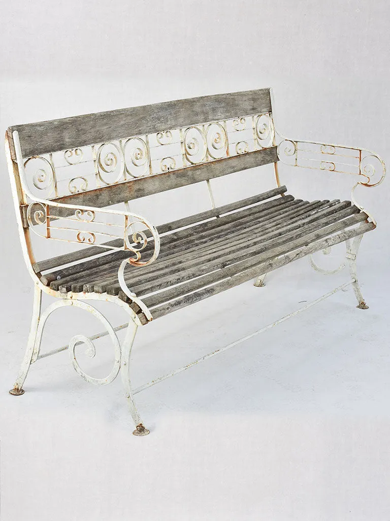 Early 20th century Vichy garden slatted bench 59¾"