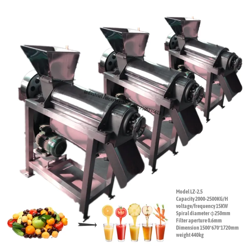 Electric Juicer Extractor Machine 500-5000kg per hour for fruits and vegetables