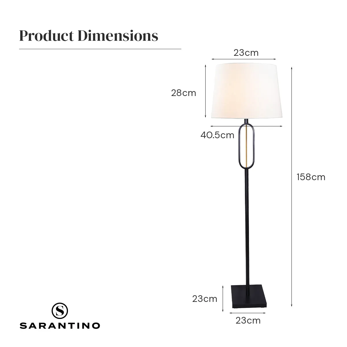 Elegant Tapered Shade Floor Lamp, Sturdy Design – Sarantino