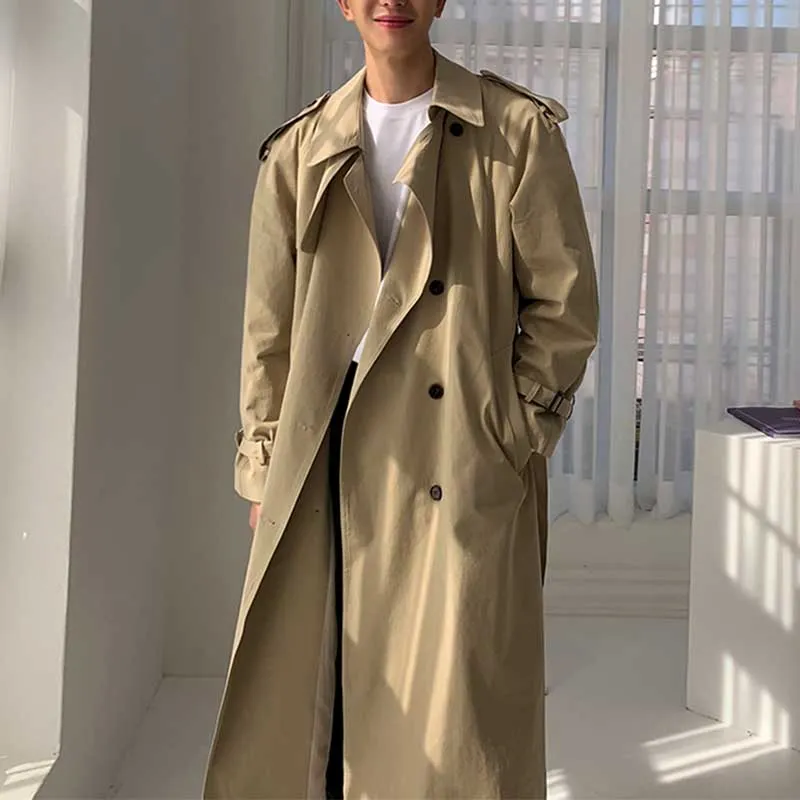 England Khaki Mid Length Trench Coat