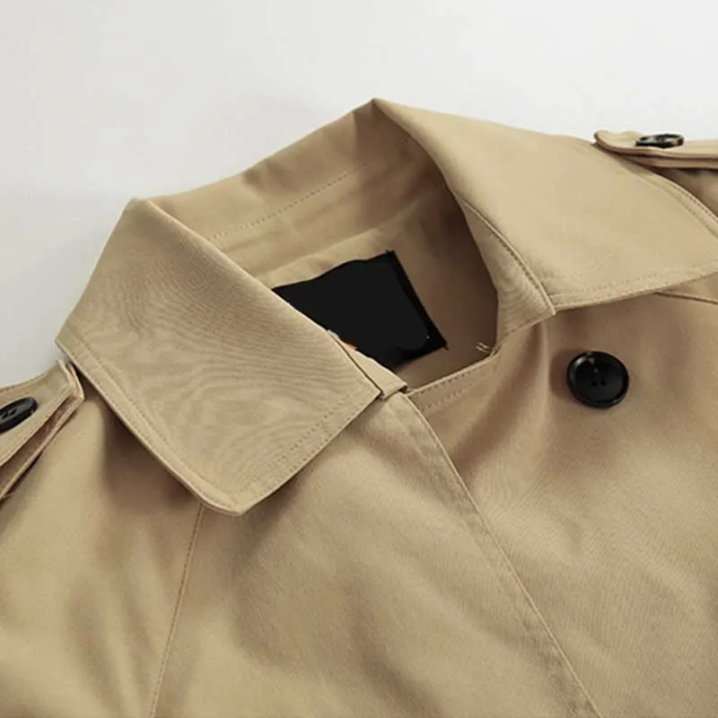 England Khaki Mid Length Trench Coat