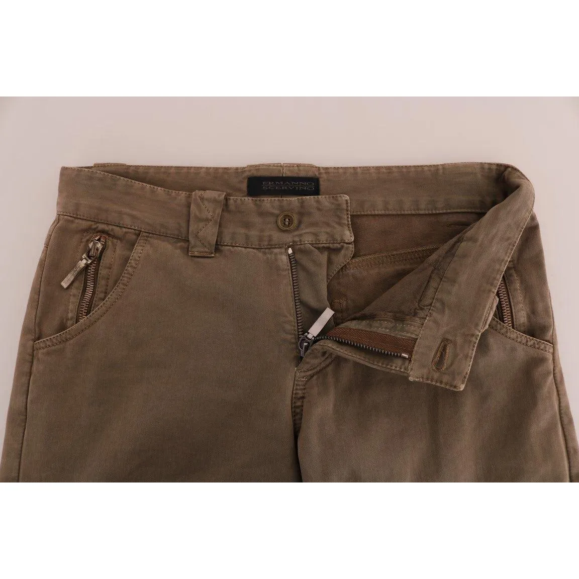 Ermanno Scervino Chic Brown Casual Cotton Pants