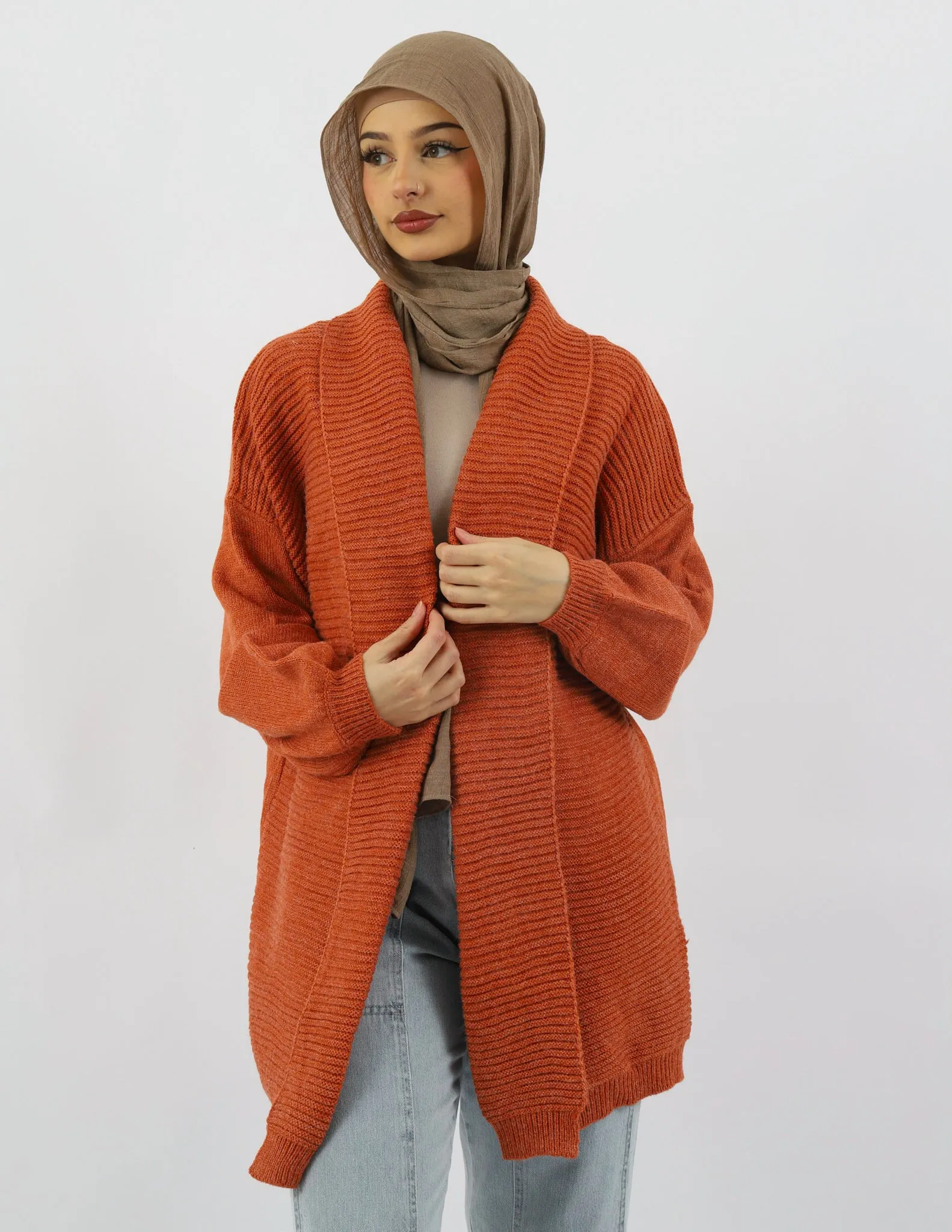 Escape Rib Collar Knit Cardigan