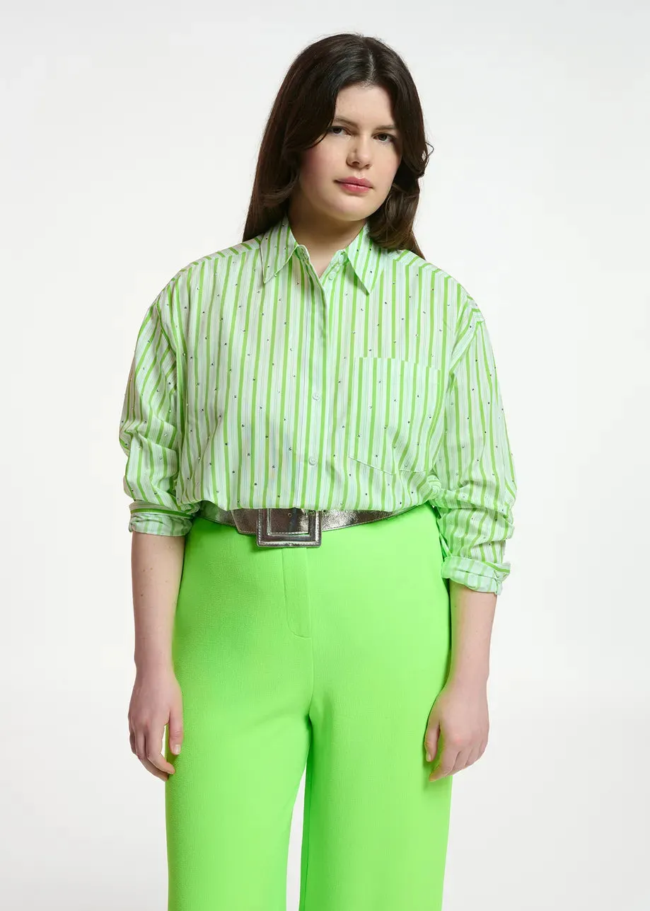 Essentiel Antwerp Fever Tree Shirt In Green Stripe