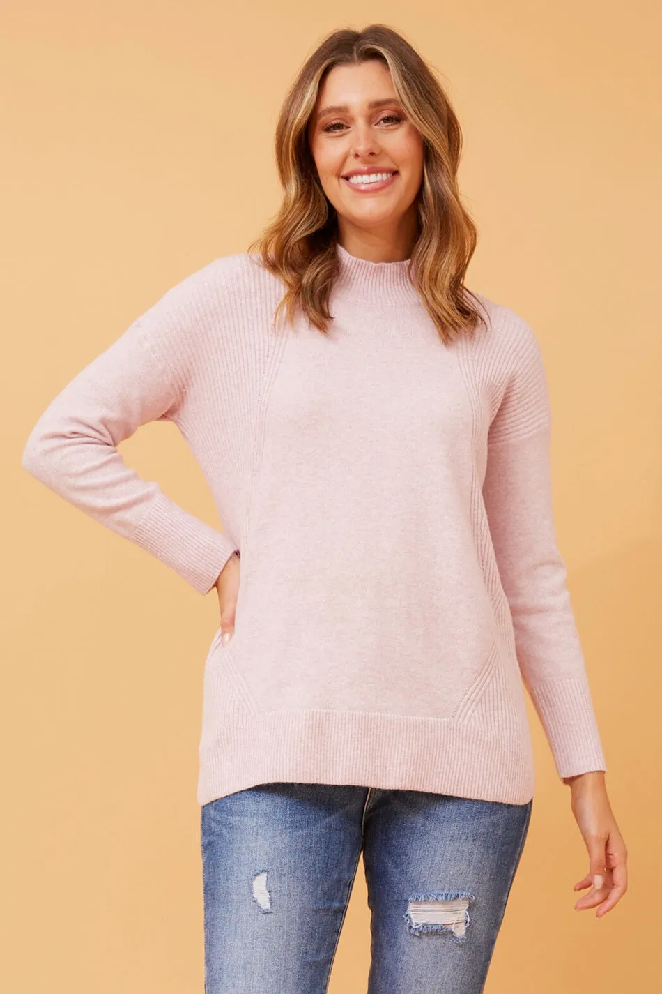 FAIZA HIGH NECK KNIT JUMPER