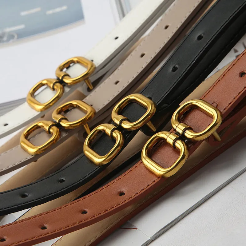 Fashion PU Leather Belt for Women Designer Metal Buckle Waist Strap Female Jeans Dress Trouser All-match Decorative Waistband