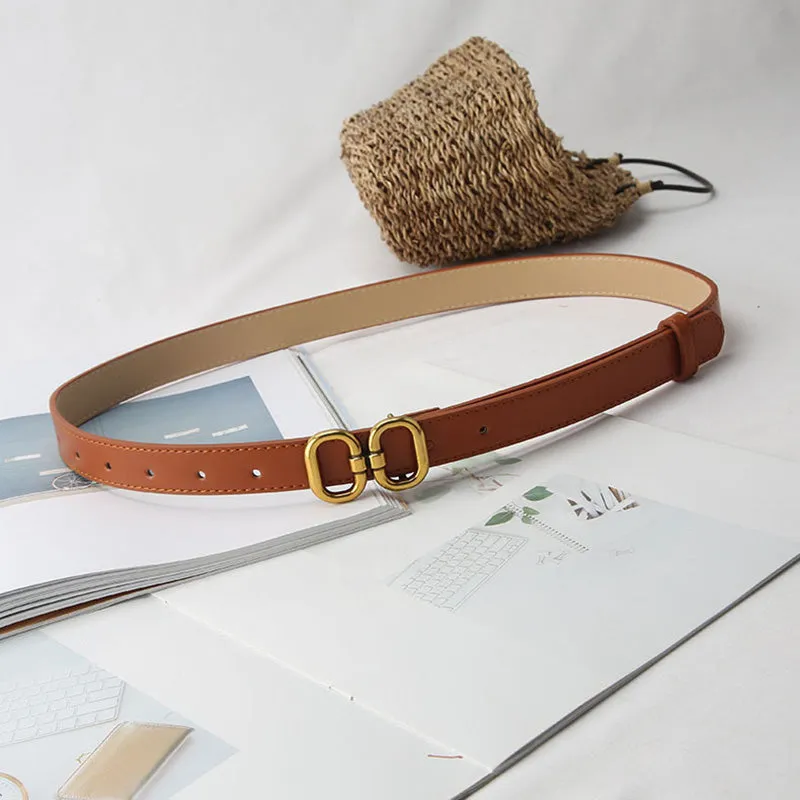 Fashion PU Leather Belt for Women Designer Metal Buckle Waist Strap Female Jeans Dress Trouser All-match Decorative Waistband