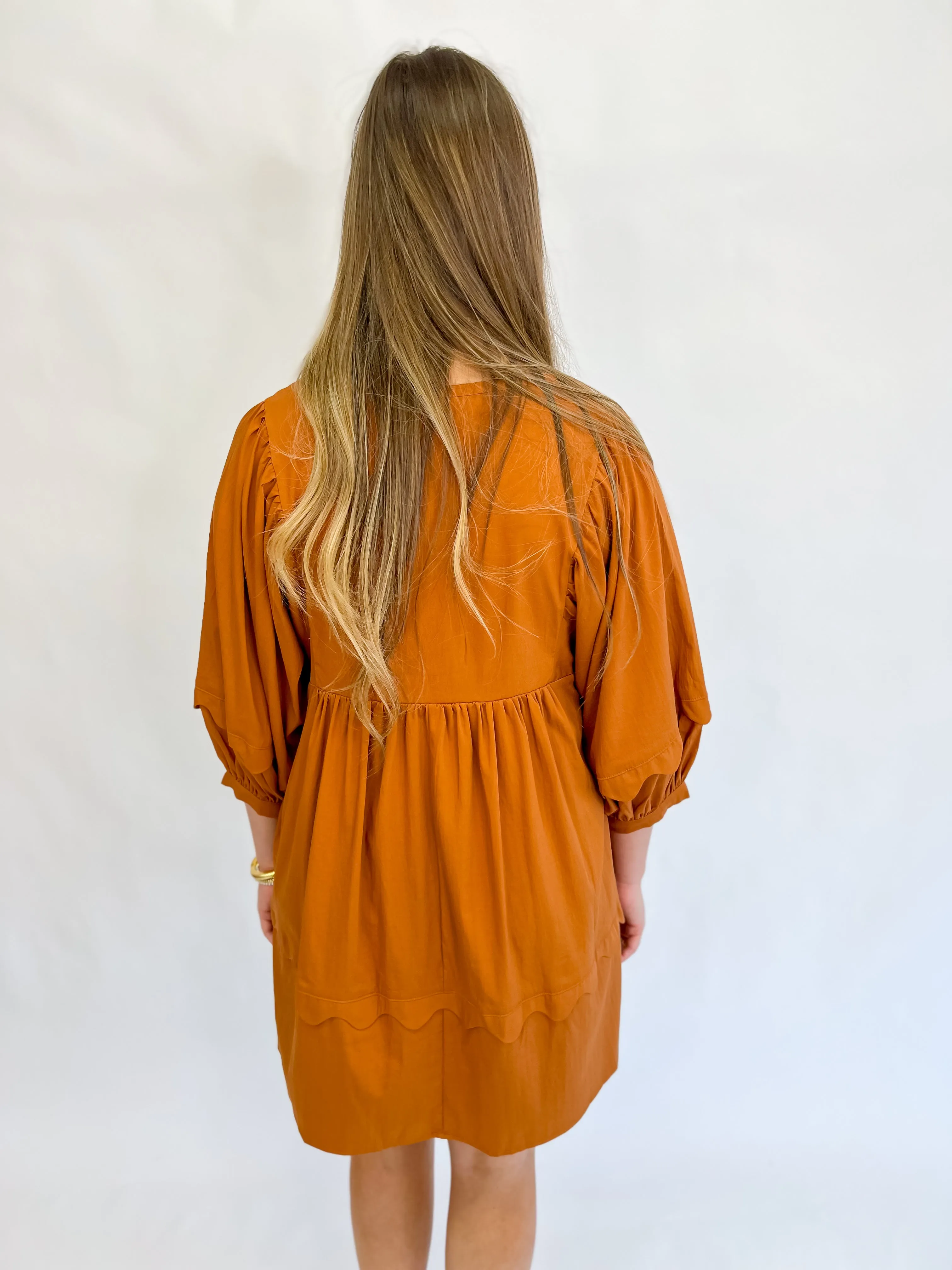 Feeling Fall Scalloped Dress