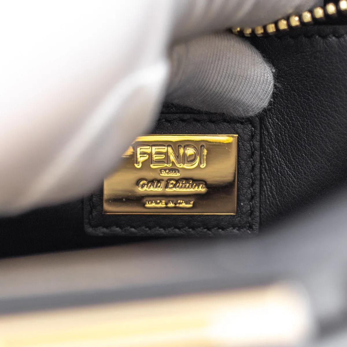 Fendi Peekaboo Medium Calfskin Studded Black GHW