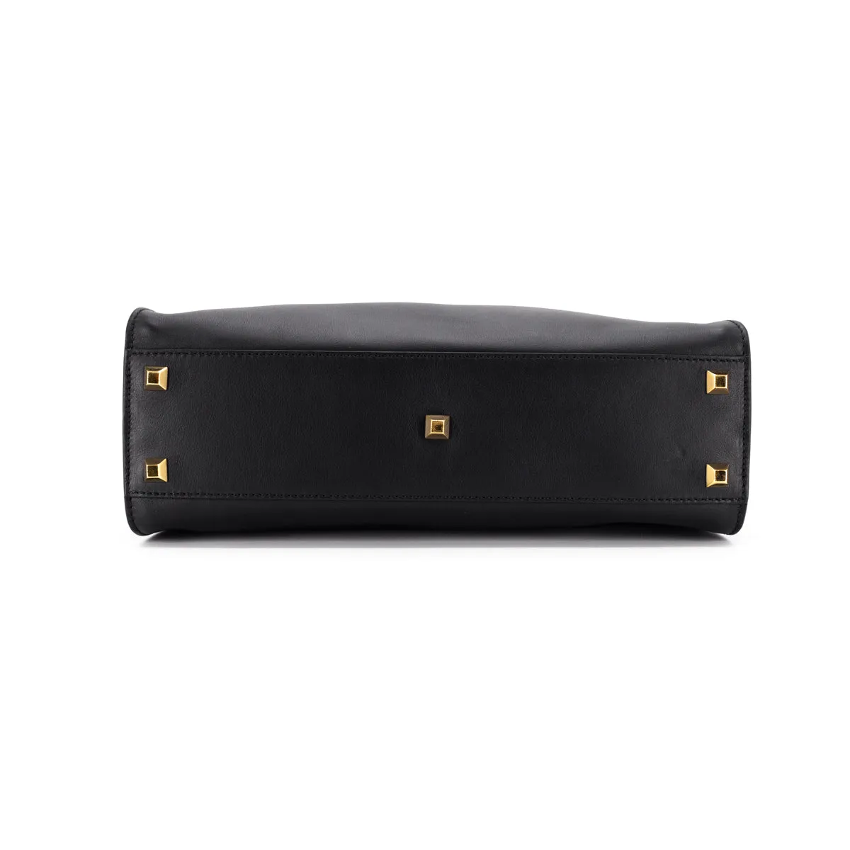 Fendi Peekaboo Medium Calfskin Studded Black GHW