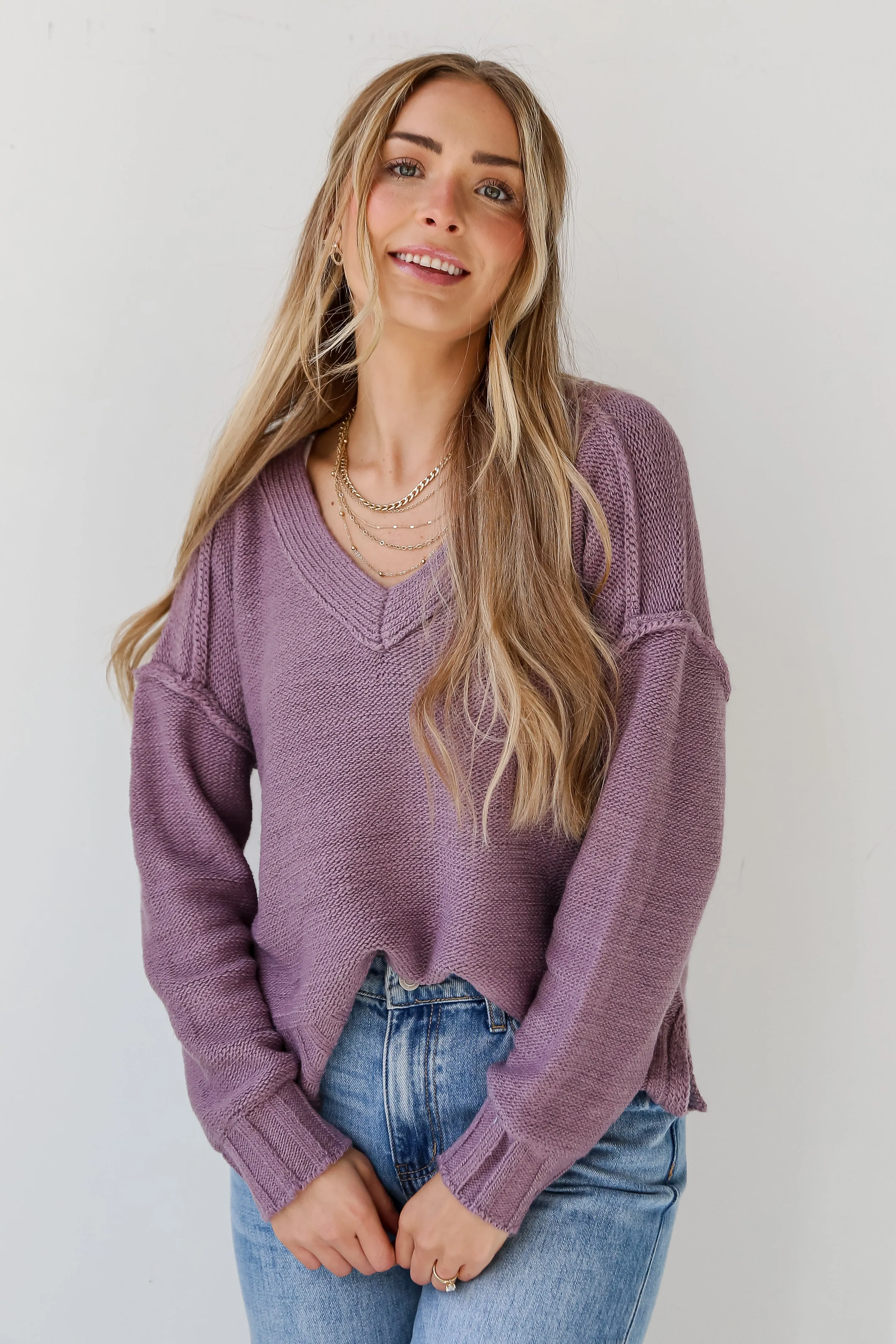 FINAL SALE - Charmingly Cuddly Plum Oversized Sweater