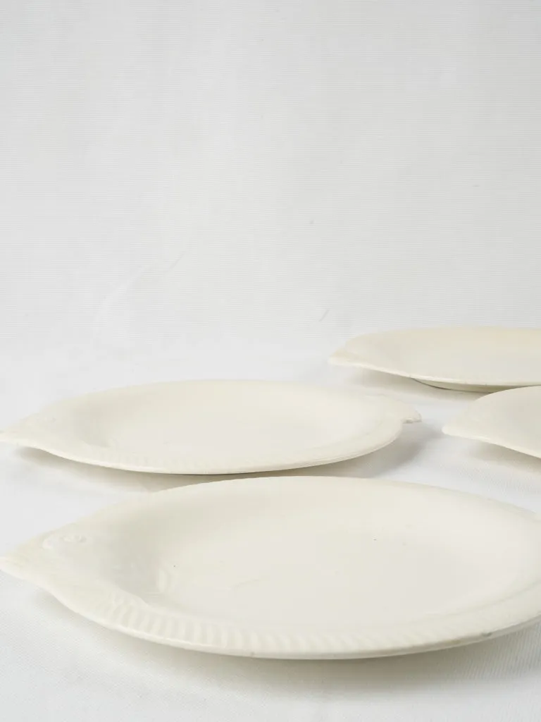 Fish-shaped plates, platter, and ramekin service set