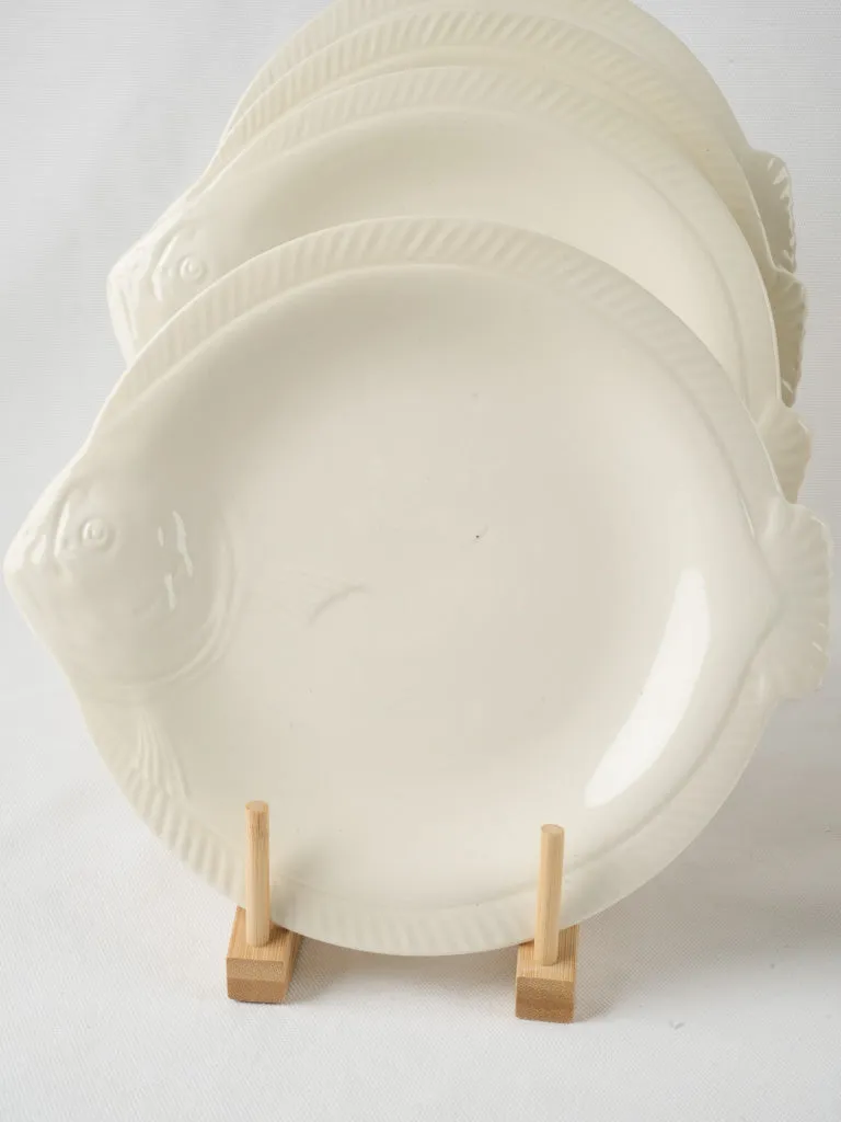 Fish-shaped plates, platter, and ramekin service set