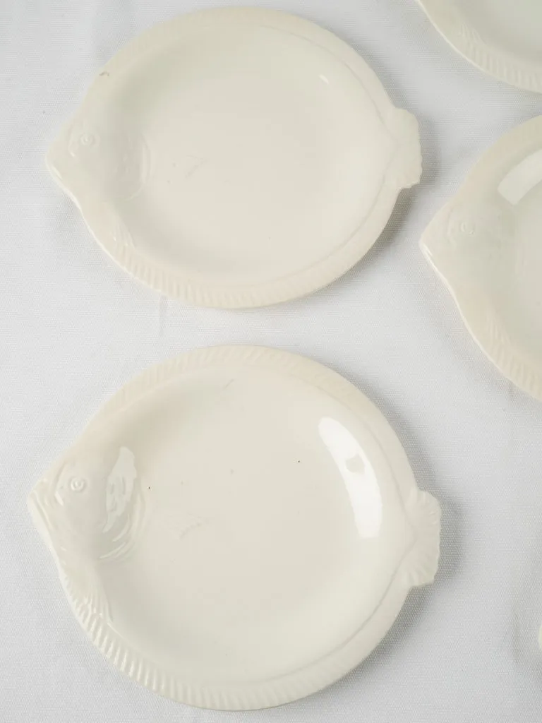 Fish-shaped plates, platter, and ramekin service set