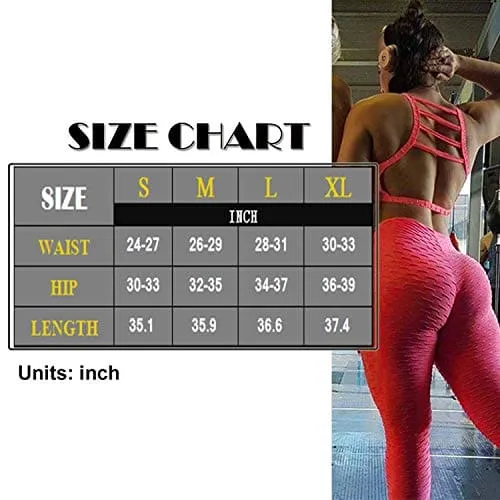 FITTOO Women's High Waist Yoga Pants Tummy Control Scrunched Booty Capri Leggings Workout Running Butt Lift Textured Tights Pink