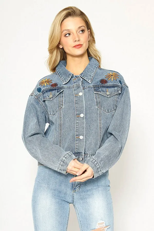 Flower Denim Jacket