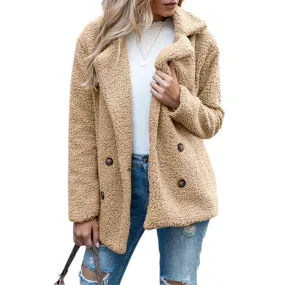 Funki Buys | Jackets | Women's Full Lapel Collar Sherpa Coat