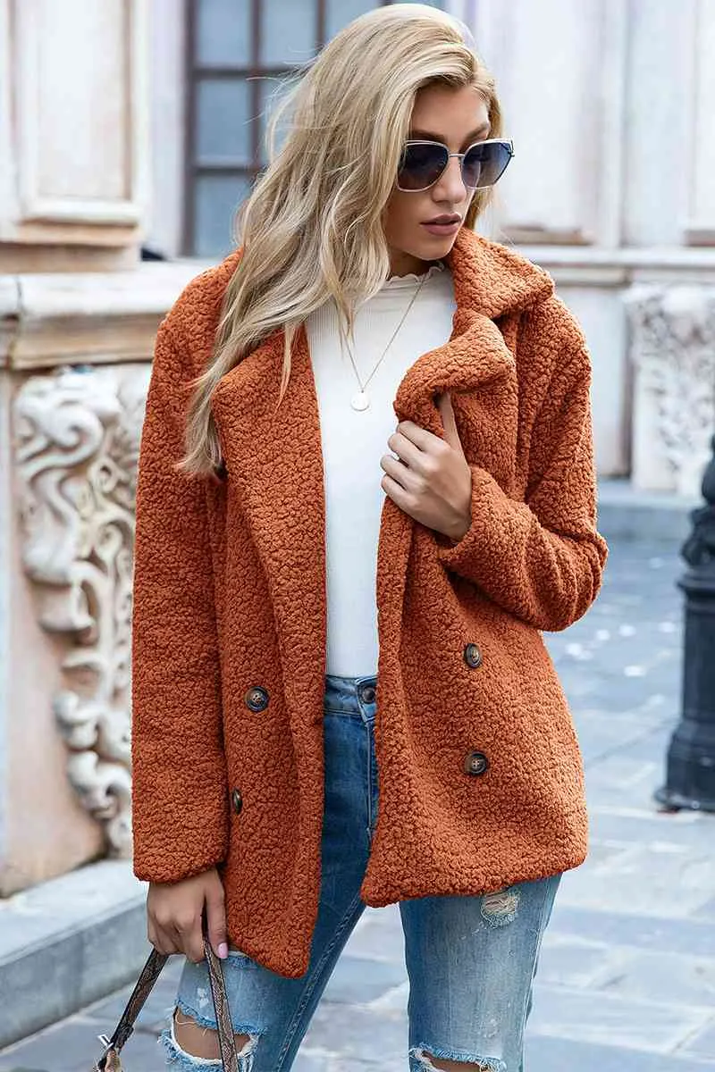 Funki Buys | Jackets | Women's Full Lapel Collar Sherpa Coat