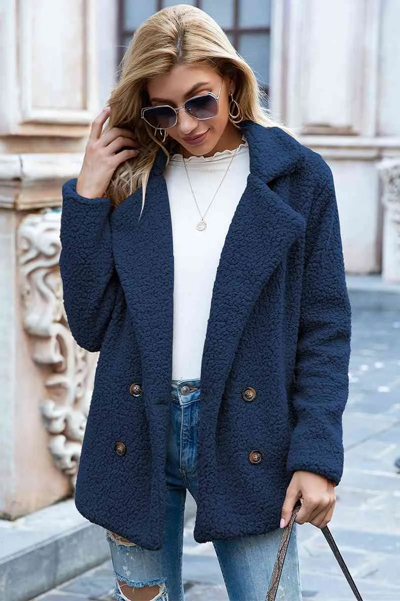 Funki Buys | Jackets | Women's Full Lapel Collar Sherpa Coat