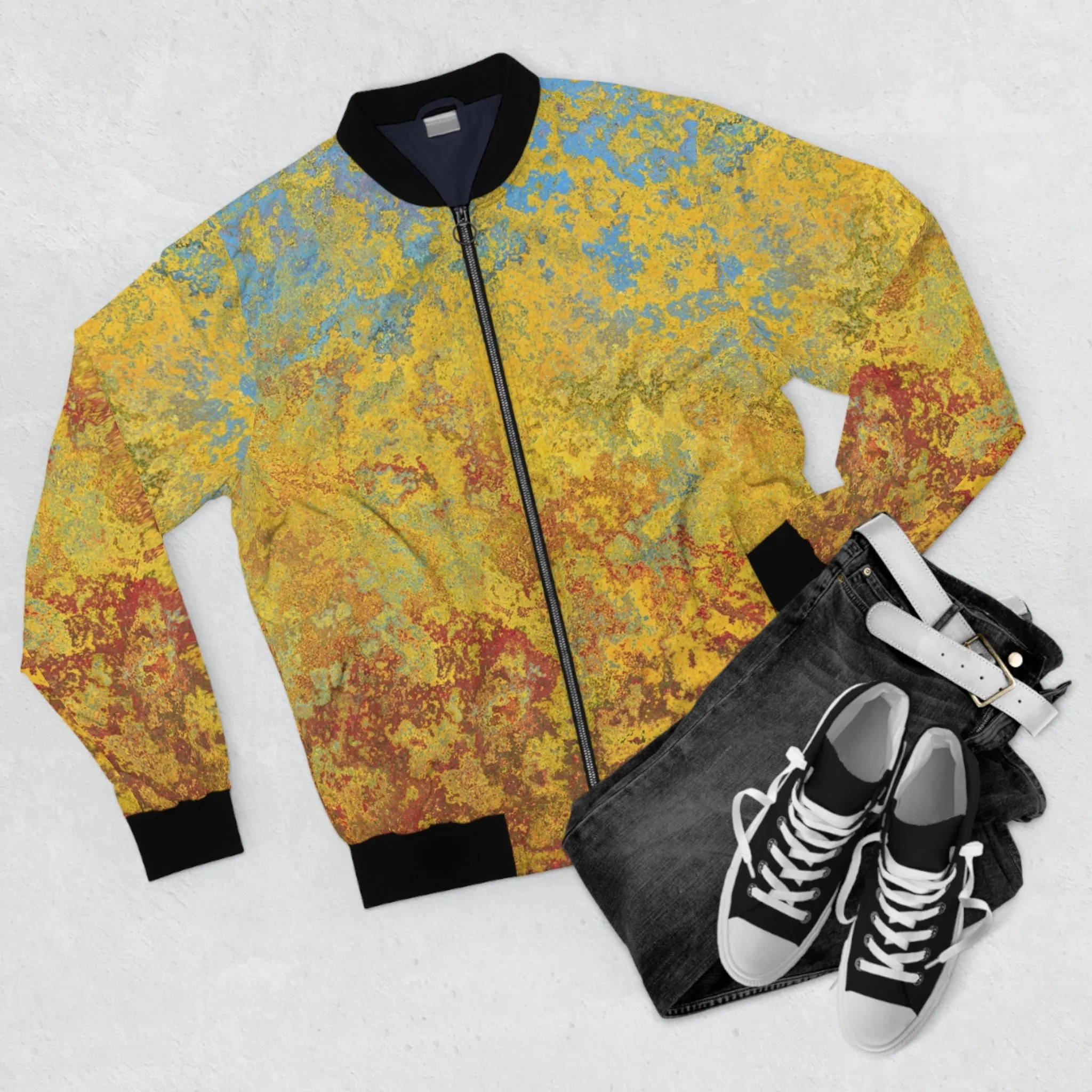 Gold and blue spots - Inovax Men's Bomber Jacket