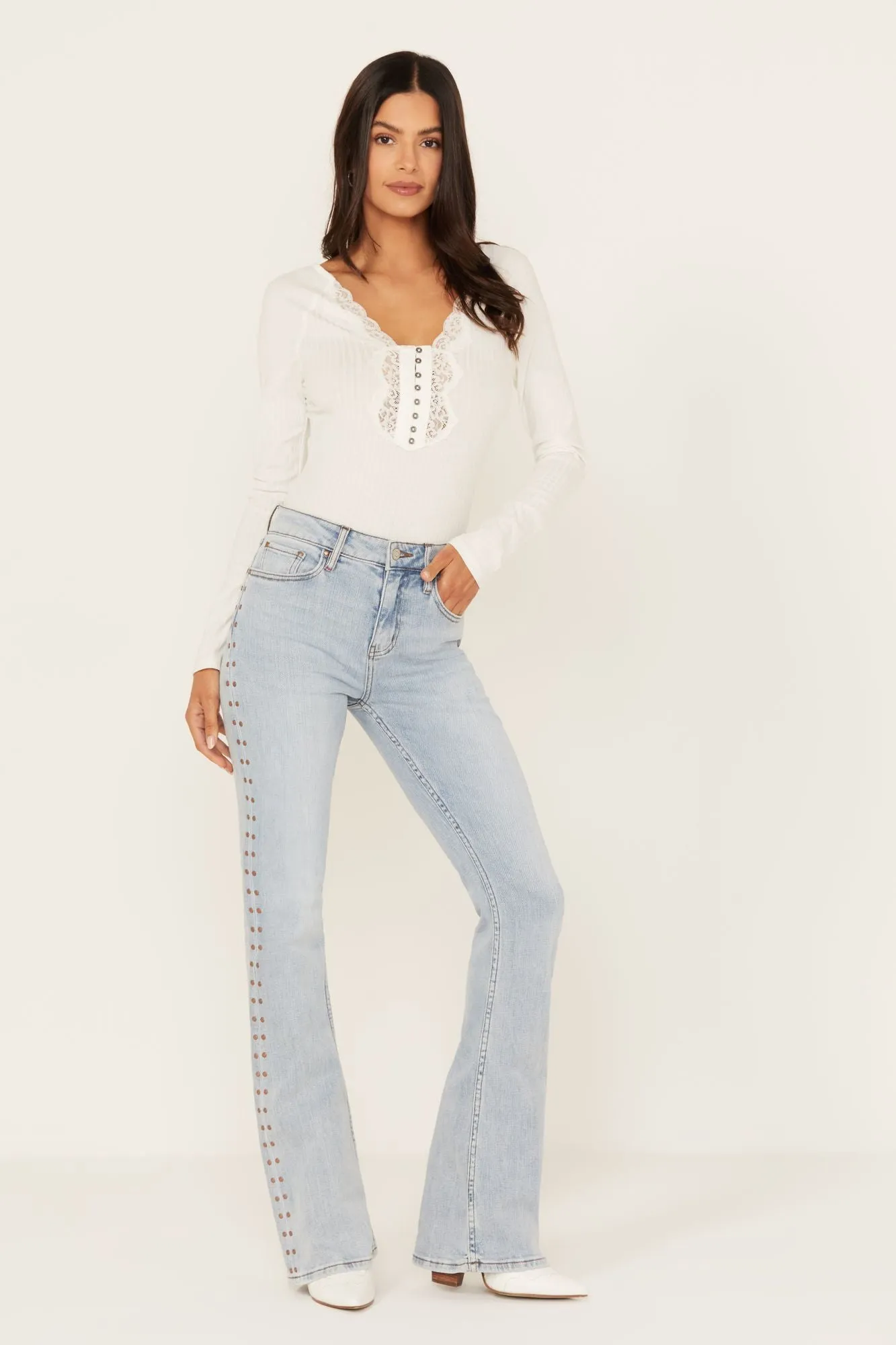 Granada Gypsy High Rise Studded Side Seam Bootcut Jeans