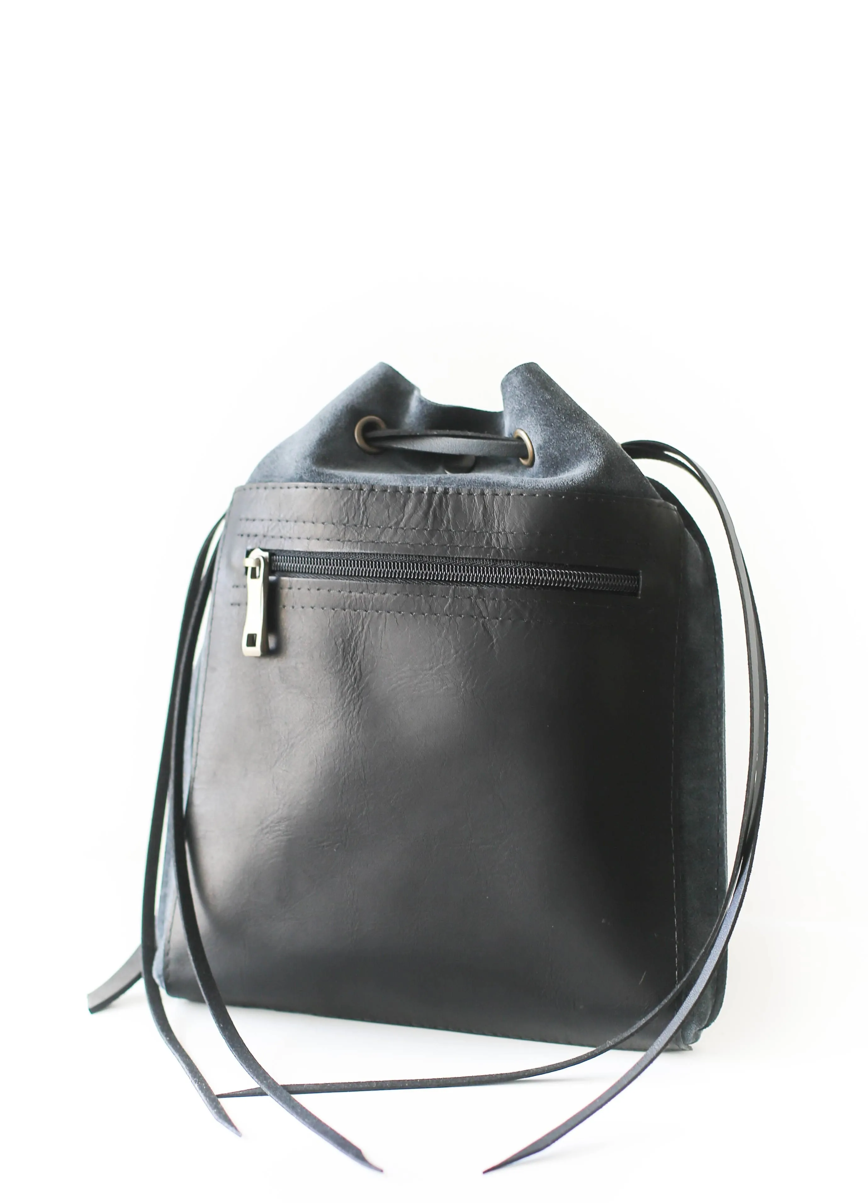 Gray Designer Mini Bag - Mini Leather Backpack