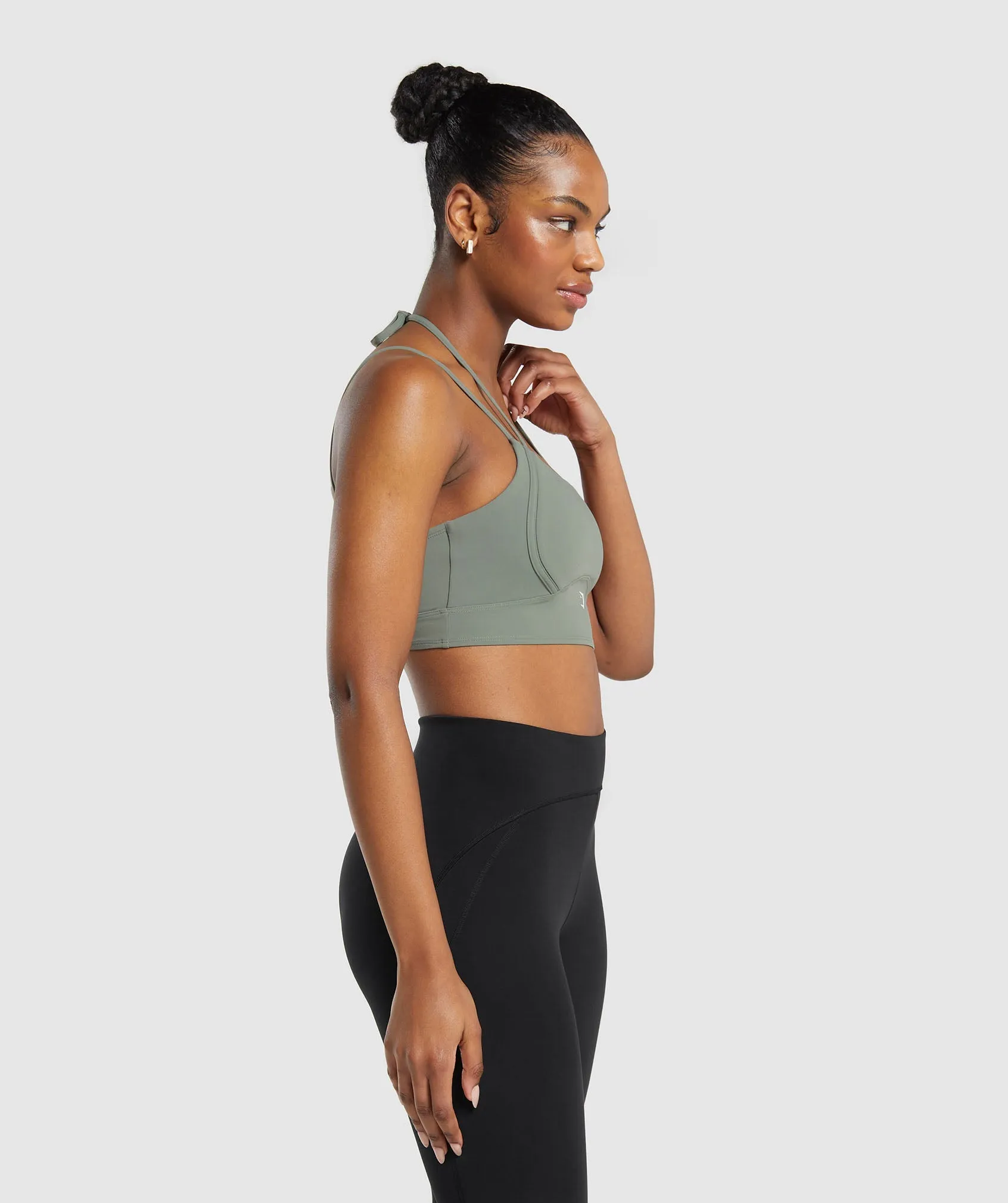 Gymshark Halterneck Crop Cami Tank - Unit Green