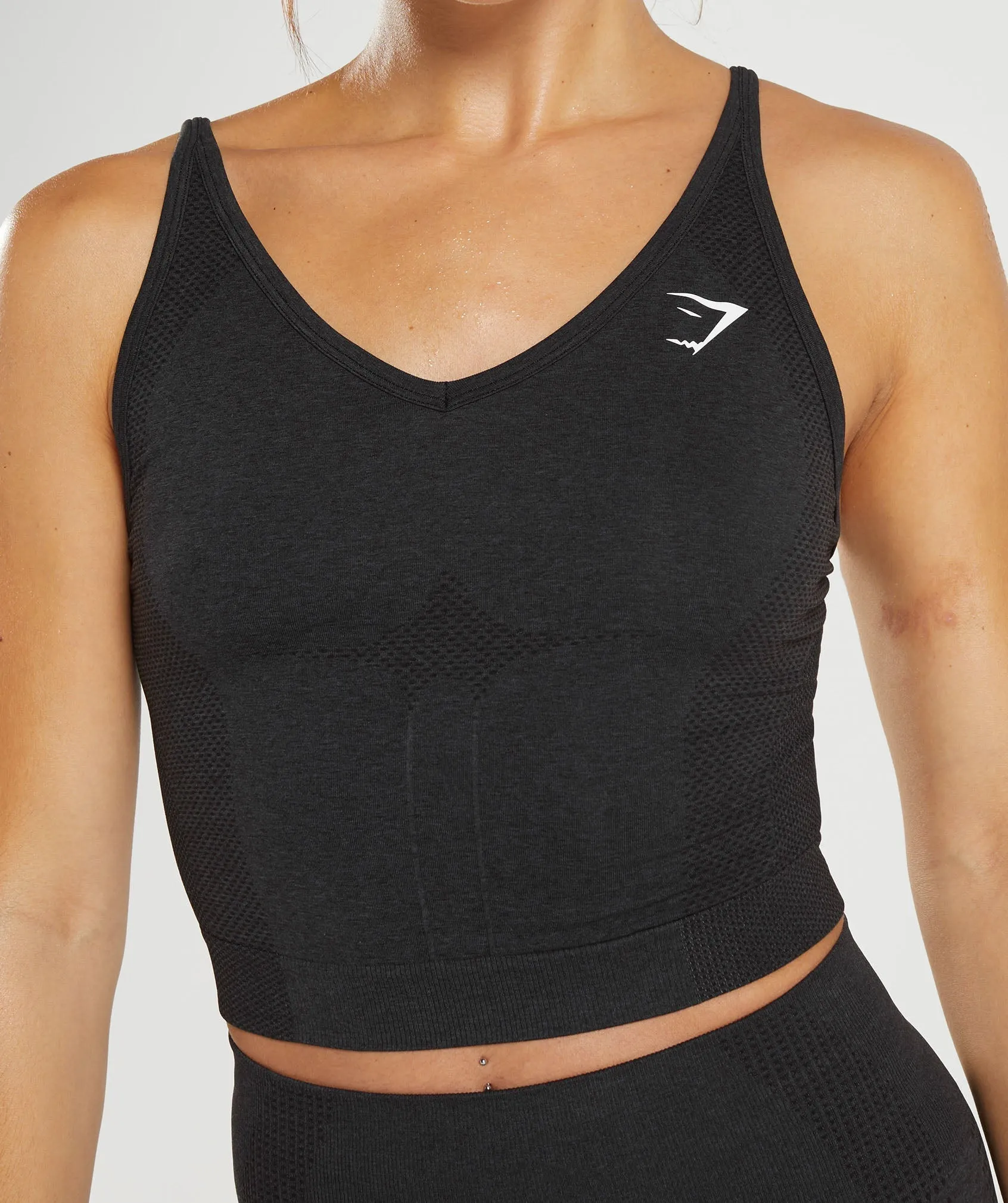 Gymshark Vital Seamless 2.0 Midi Tank - Black Marl