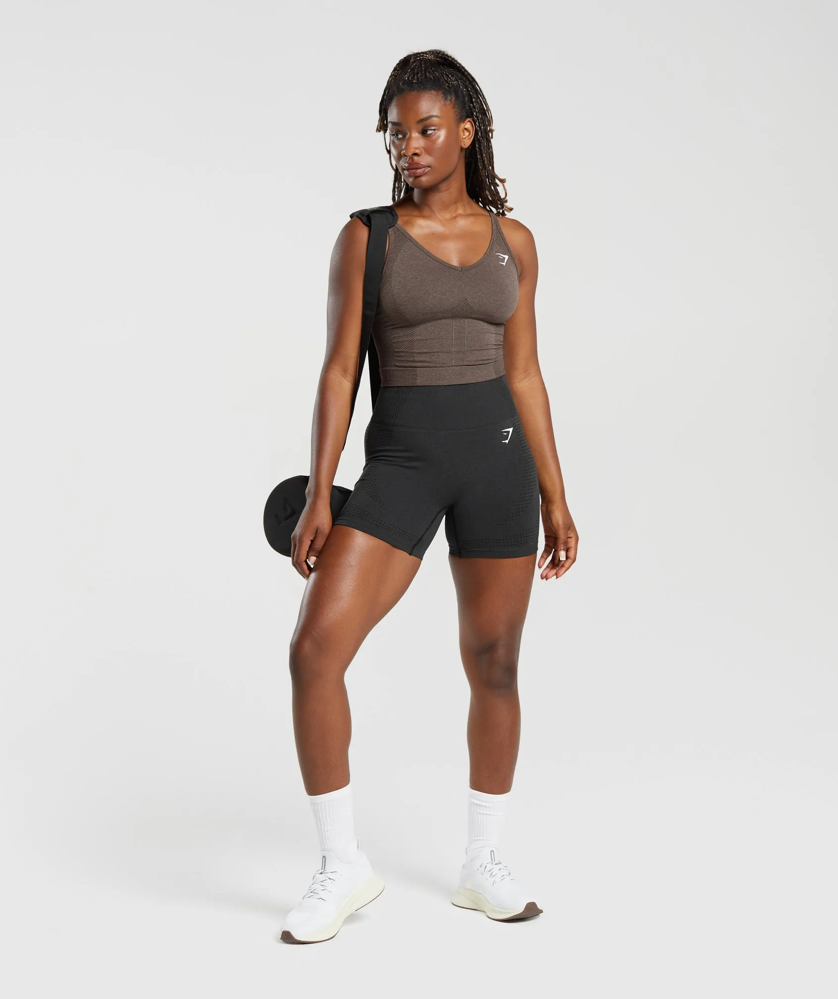 Gymshark Vital Seamless 2.0 Midi Tank - Brown Marl