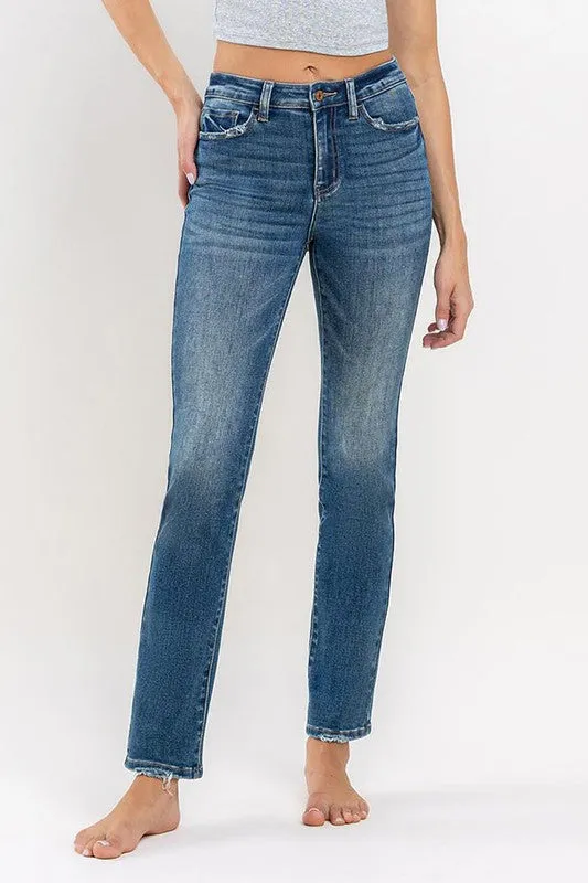 High Rise Stretch Slim Straight