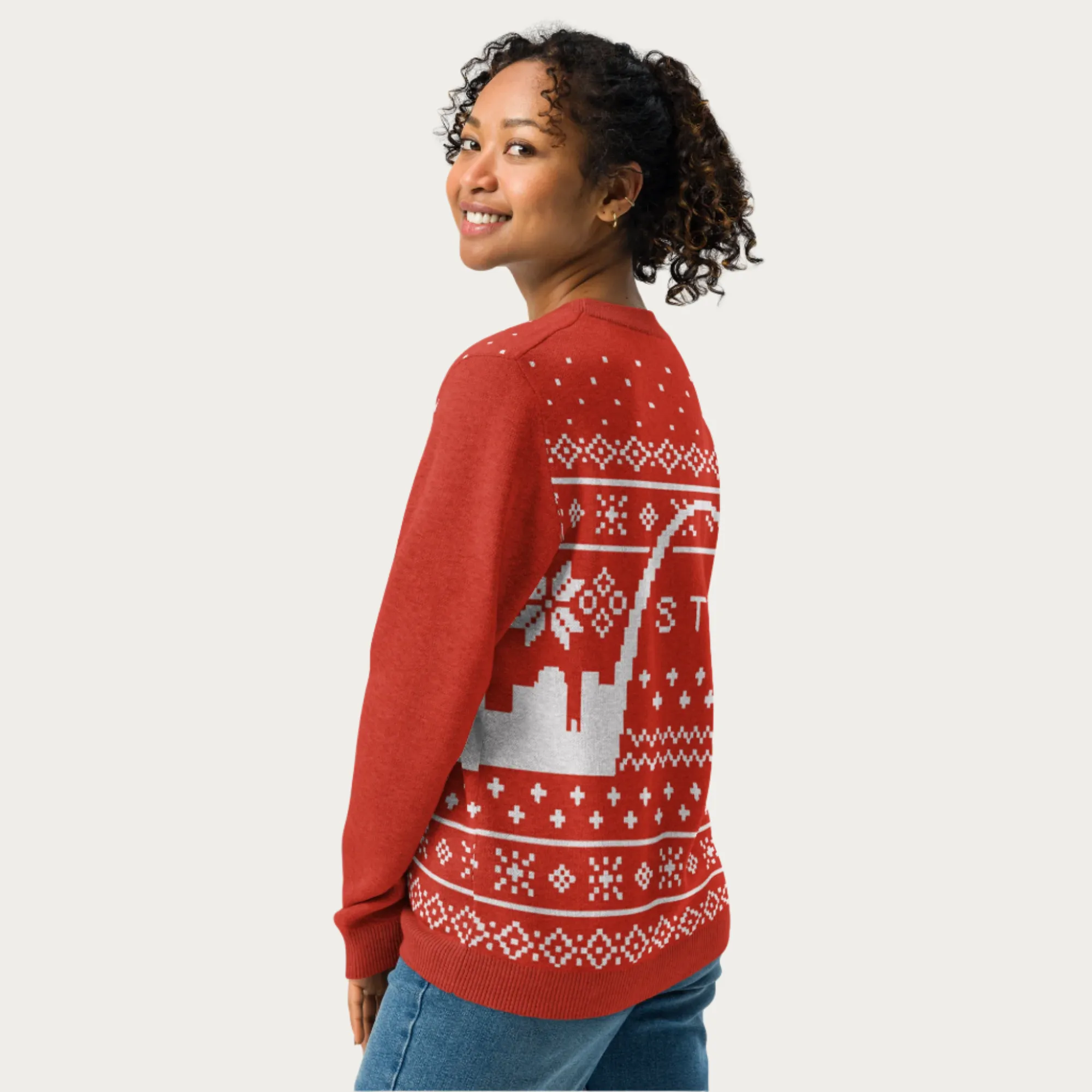 Holiday Skyline Knitted Crewneck Sweater